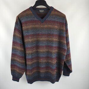 Riscatto Sweater Mens Multi Italy Wool Blend V-Neck Pullover